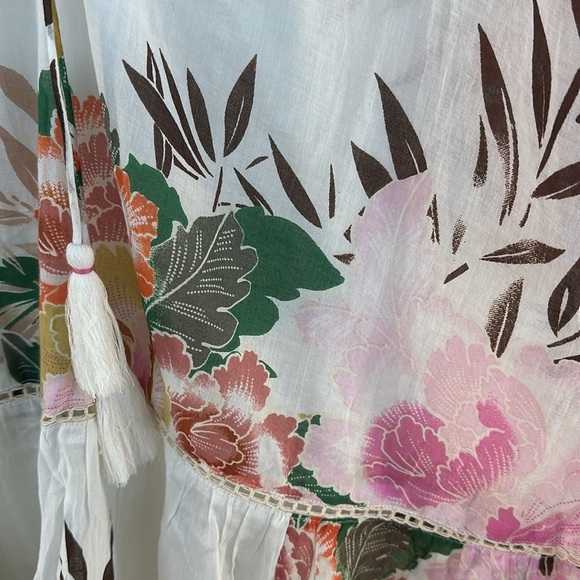 Z & L Kimono PomPom Boho Beach Cover Up/Dress - Picture 7 of 9